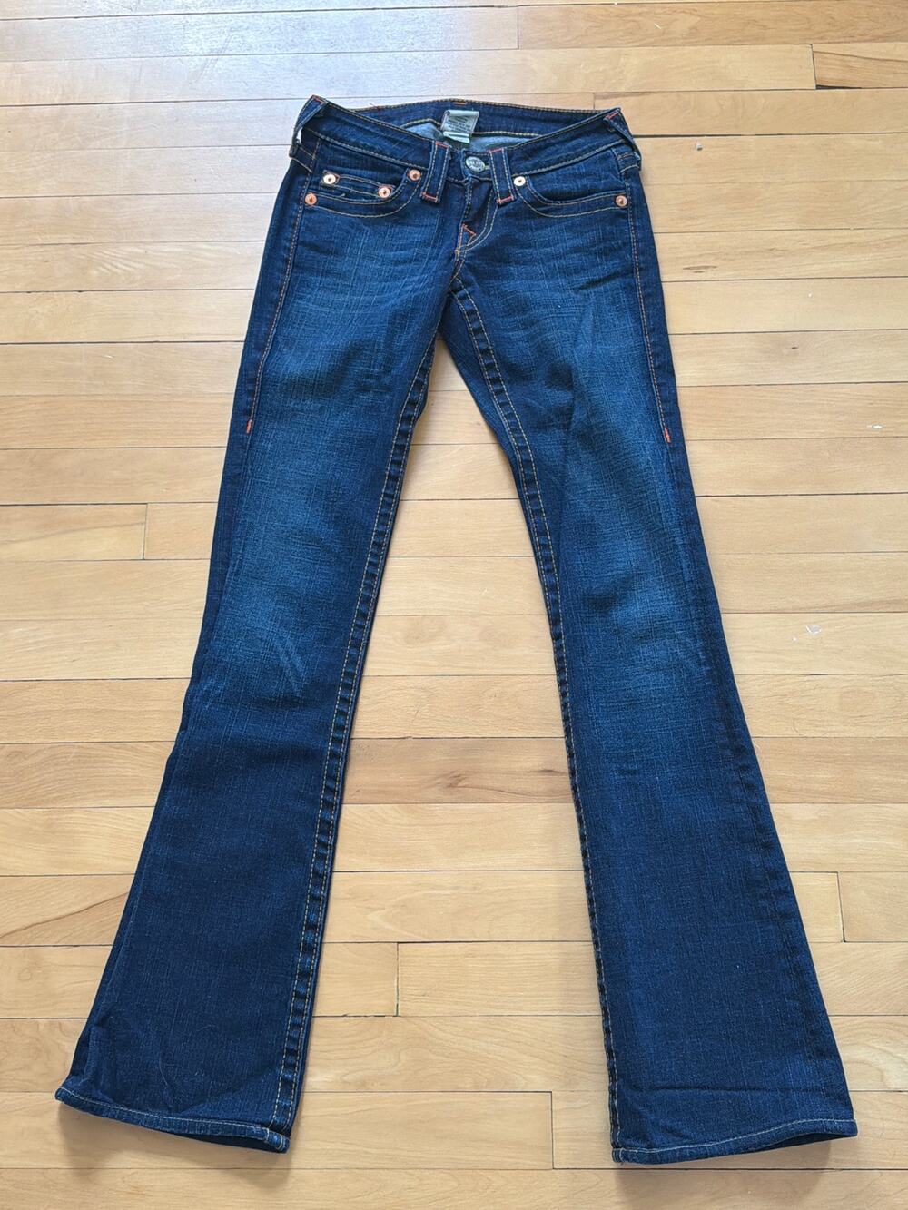True Religion Size24 Dark Wash Ultra Low Rise Bootcut Jeans